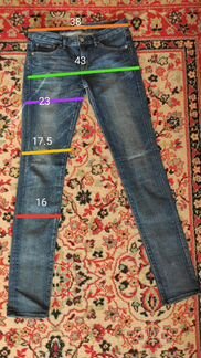Джинсы синие skinny uniqlo