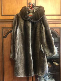 Шуба мирель из мутона с капюшоном