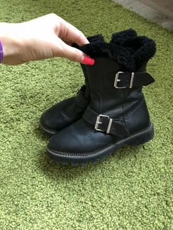 Сапоги осенние Zara кожаные