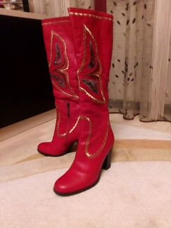 Сапоги кожаные, 38 размер