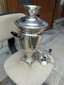 Самовар эл. 4л латунь с блестящим покрытием