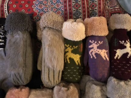 Перчатки с лосями, варежки с лосями