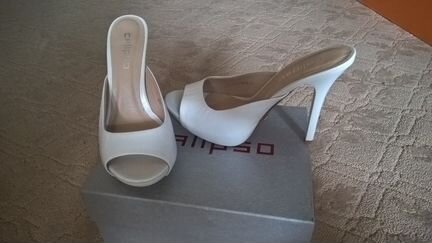 Сабо белые новые, р.36, нат. кожа