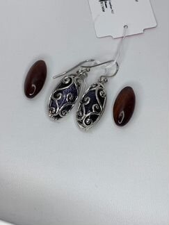 Эксклюзивные серьги с авантюрином и тигровым глазо
