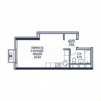 Квартира-студия, 29.4 м², 8/22 эт.
