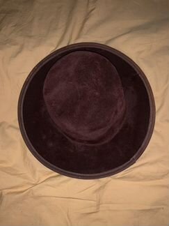 Винтажная шерстяная коричневая шляпа