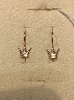 Золотые серьги детские (бриллианты)