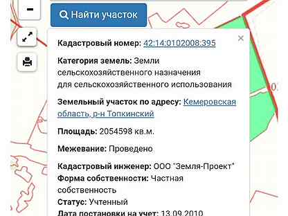 Публичная кадастровая карта топкинского района кемеровской области