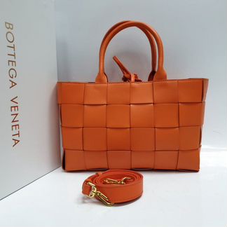 Новая женская сумка Bottega Veneta Cabat оранжевая