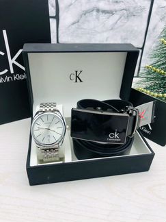 Стильный мужской набор Calvin Klein часы + ремень