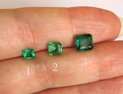 Натуральные изумруды (0,42ct., 0,98ct., 1,73ct.)