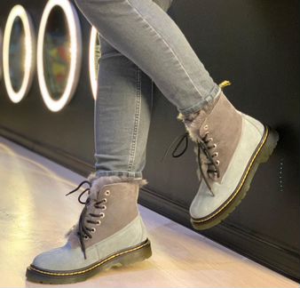 Ботинки мартенсы замшевые