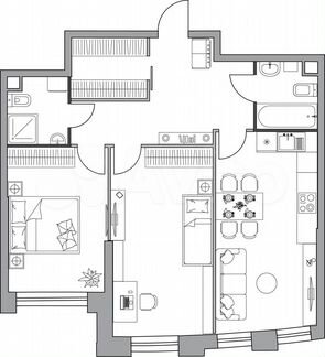 Квартира-студия, 70.4 м², 17/39 эт.