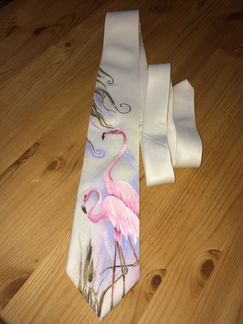 Галстук новый «Фламинго» : Подарок девушке модный