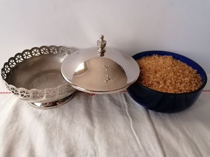 Сахарница СССР синее стекло (кобальт) винтаж