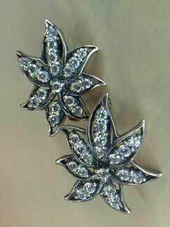 Серебро 925 пробы,Серьги с Голубыми Цирконами