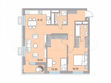 3-к квартира, 73.2 м², 16/24 эт.