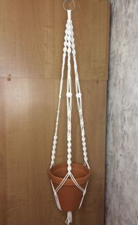 Макраме подвес для цветов - подвесное кашпо - L