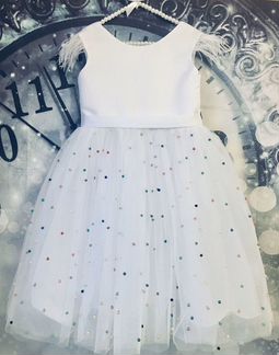 Платье с перьями 110-128 см