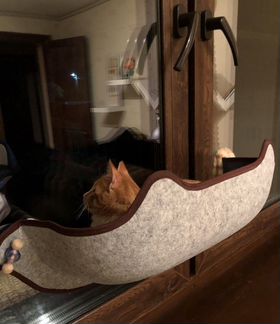 Гамак для кошек на окно, лежанка для кошек