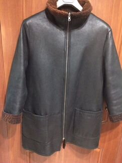 Женская кожаная дубленка оверсайз