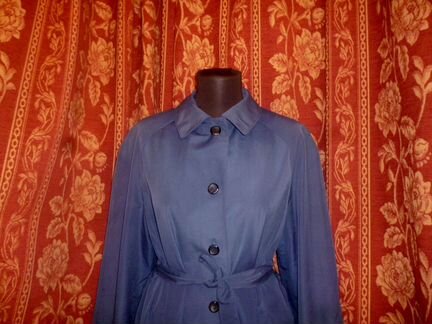 Плащ-тренч синий