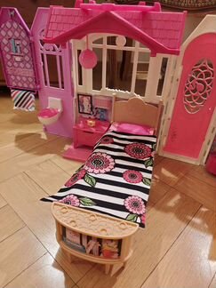 Домик для барби раскладной с мебелью